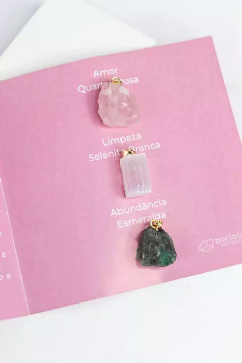 Kit Pingentes Eu Desejo Amor Banhado Ouro