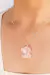 Pingente duo Cristal com Quartzo rosa bruto banho prata