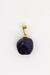 Pingente Goldstone Azul Rolado com Pino Banhado Ouro