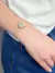 Pulseira Amazonita Bruta com Garra Banhado Ouro