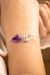 Pulseira Nossa Senhora com Ametista Bruta banhado Prata