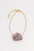Pulseira Lepidolita Bruta com Garra Banhado Ouro