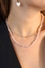 Colar Duplo Quartzo Rosa Elos Banho Ouro na internet