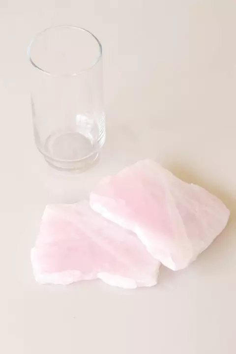 Porta Copo Quartzo Rosa Pequeno Duplo