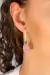 Brinco Quartzo Rosa banhado Ouro