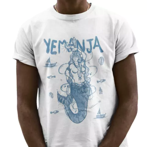 Camiseta Algodão Sereia Iemanjá Rainha do Mar Arte 146