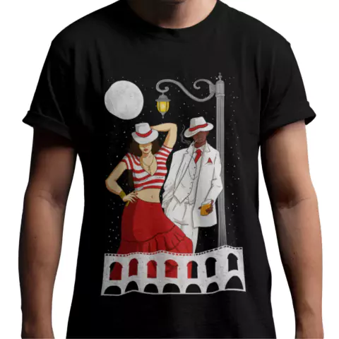 Camiseta Algodão Casal de Malandros Arte 046