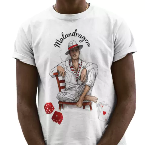 Camiseta Algodão Malandro na Cadeira de Bar Arte 161.1