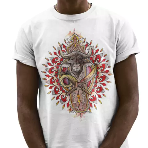 Camiseta Algodão Orixá Ferramentas de Iansã Arte 120.2