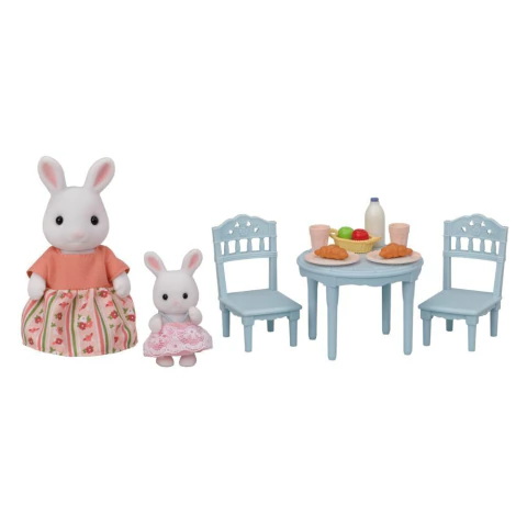 Mesa De Cafe Da Manha Mamae e Bebe Coelhos De Neve - Sylvanian Families