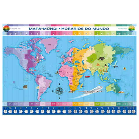 Quebra Cabeça 200 peças Horários do Mundo - Grow