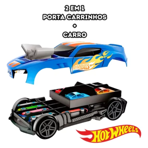 Porta Carrinho Radical Hot Wheels 2 em 1 - Fun
