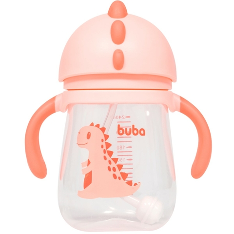 Copo Infantil com Alça Dino Rosa - Buba