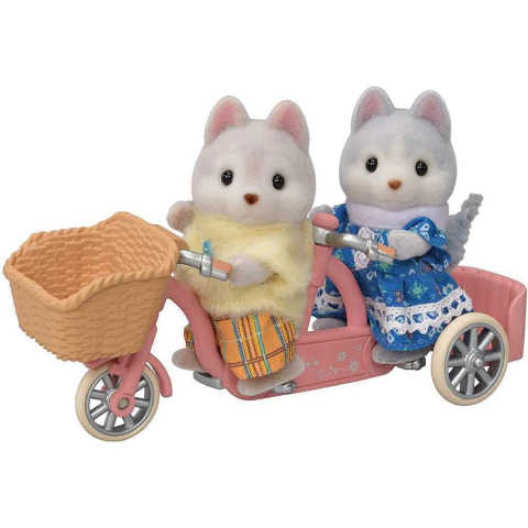 Conjunto Bicicleta Dupla Irmã e Irmão Huskys - Sylvanian Families