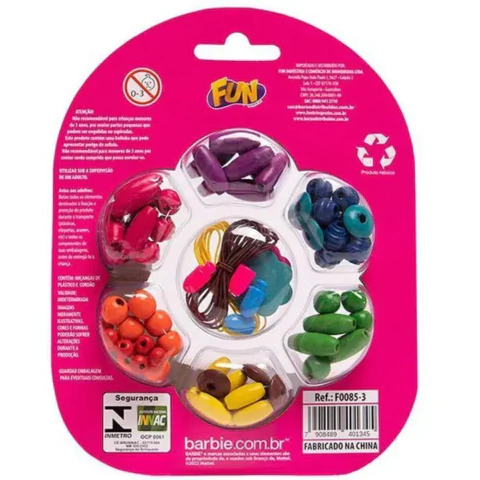 Barbie Miçangas Colares Coloridos Flor - Fun F0085-3