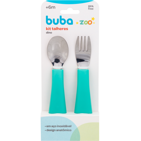 Kit de Talheres Buba Zoo Verde - Buba