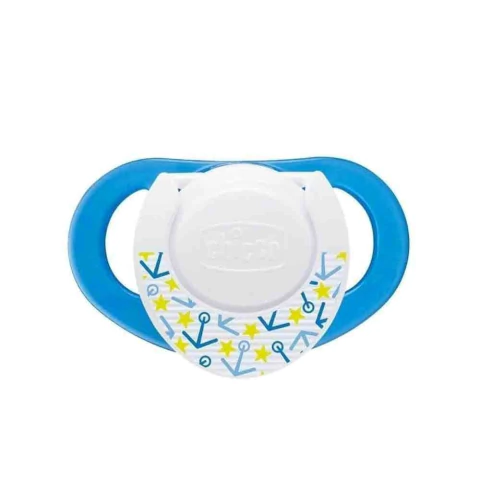 Chupeta Infantil Compact Azul Silicone Tamanho 2 (6-12M) - Chicco