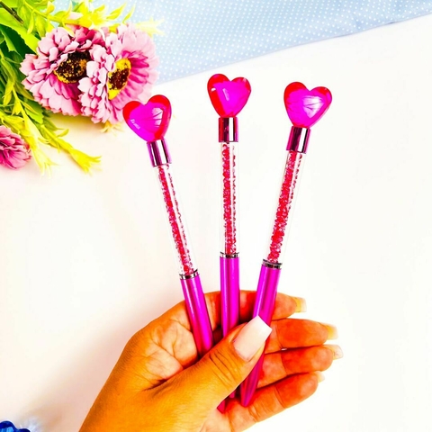 Caneta Fofa- Coração Rosa