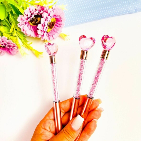 Caneta Fofa- Coração Rosinha Claro