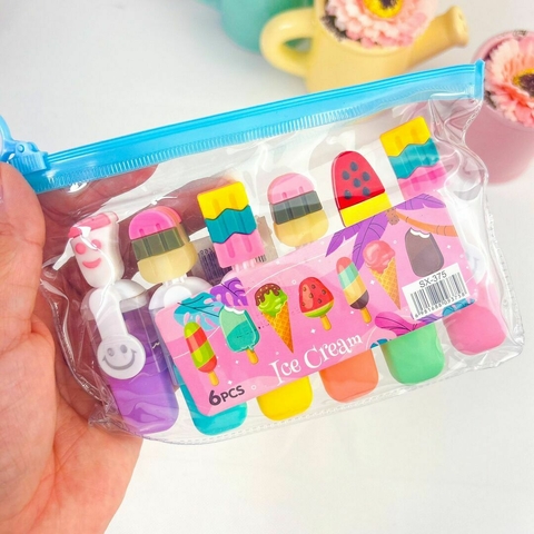 Kit 6 Marca Textos Fofos- Ice Cream