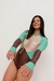WETSUIT GERIBÁ CHOCOLATE VERDE E AREIA - Mar Hype Beachwear