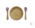 Kit Bowl Bambu e Talheres Bambu (3 peças)