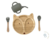 Kit Prato Raposa e Talheres Bambu com Copo de Silicone (4 peças) - comprar online