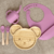 Kit Prato Urso e Talheres de Bambu com Copo e Babador em Silicone (5 peças) - loja online