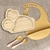 Kit Prato Coelhinho e Talheres Bambu com Babador de Silicone (4 peças)