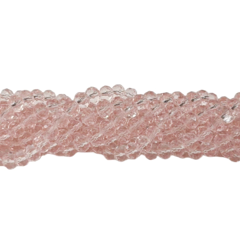 Fio de Cristal Achatado 8mm - Rosa Claro Transparente - comprar online