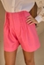 Shorts Cintura Alta com Pregas Bolso Falso Curto - loja online