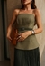 Vestido Midi Linho Linho Rami Plissado com Cinto - comprar online