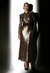 Vestido Longo Manga Comprida Malha Foil