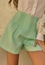 Shorts Cintura Alta com Pregas Bolso Falso Curto - Nina Ritz