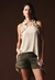 Blusa Frente Única Chiffon Babados Boho Chic