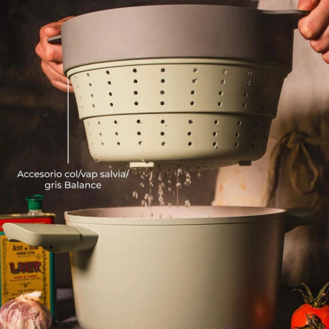 Accesorio colador vaporizador salvia gris balance 24cm