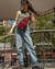 Mochila Cruzada Corderoy Morado en internet
