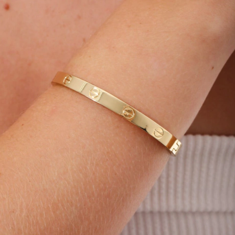 Bracelete Insp C Banhado A Ouro 18K e Rodio Branco - comprar online