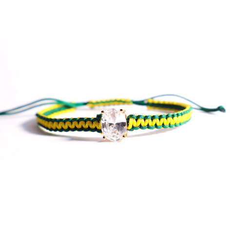 Pulseira Copa Com Pedra Oval Banhado a Ouro 18k