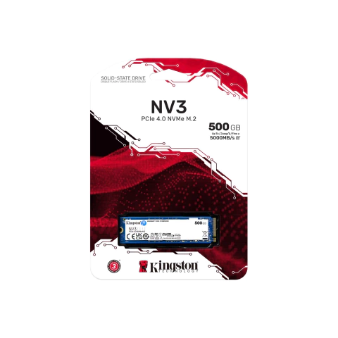 SSD M.2 NVMe 500GB Kingston NV3 2280 *NUEVO* – PCIe 4.0 – Hasta 5000MB/s 