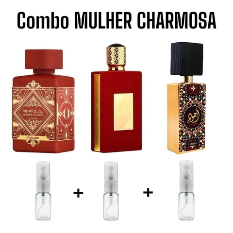 Combo Mulher Charmosa - 3 decantes 5ml - Sublime 5ml + Ameerat 5ml + Ajwad 5ml