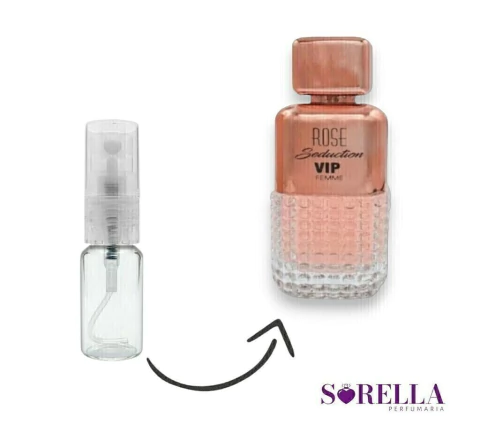Rose Vip Seduction-Perfume Árabe Fem. - Decante 5ml (Ref. Olfativa: 212 Vip Rose)