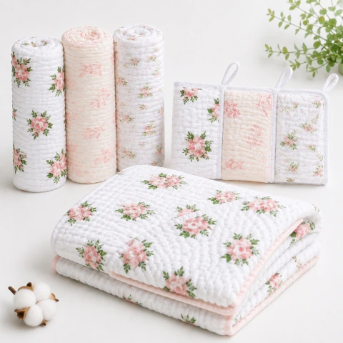 KIT ENXOVAL MAMI SOFT BAMBOO 7 PEÇAS – 3 CUEIROS + TOALHA + 3 PANINHOS COM PRENDEDOR