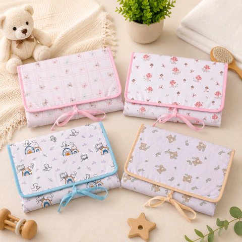 Trocador de Bebê Portátil Impermeável Acolchoado com Porta-Fraldas Papi Baby 66x37cm