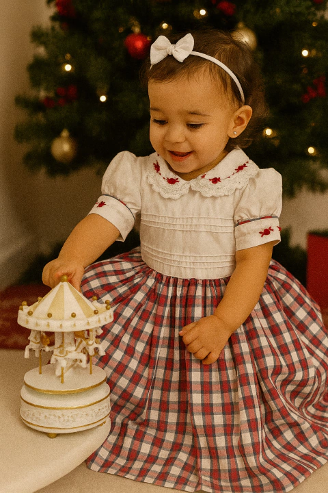 Vestido infantil xadrez - comprar online