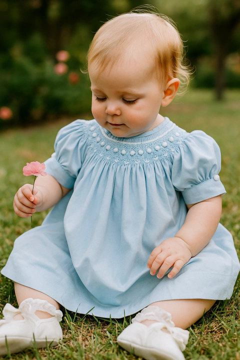 Vestido casinha de abelha azul bebê - comprar online