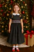 Vestido infantil preto com poa branco - comprar online