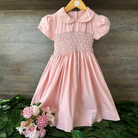 Vestido infantil rosa seco