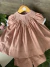 Vestido Infantil com poa rosa seco - comprar online