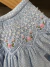 Vestido Infantil poá azul com Bordado e Pérolas - My Little Dress Kids